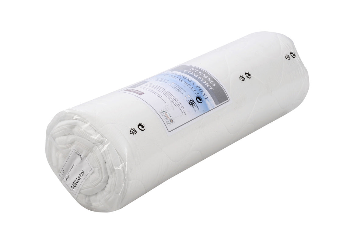 Pilvi-sijauspatja toimitetaan rullapakkauksessa.