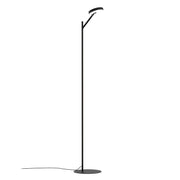 Halo LED-lattiavalaisin mattamustana. Valaisimen korkeuden säätövara on 130 - 240 cm ja syvyyden 28 - 120 cm.