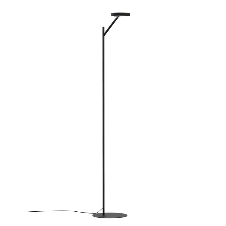 Halo LED-lattiavalaisin mattamustana. Valaisimen korkeuden säätövara on 130 - 240 cm ja syvyyden 28 - 120 cm.