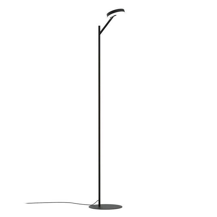 Halo LED-lattiavalaisin mattamustana. Valaisimen korkeuden säätövara on 130 - 240 cm ja syvyyden 28 - 120 cm.