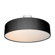 Yksinkertaisen tyylikäs Basic Low -kattoplafondi tuo pehmeää yleisvaloa. Kuvassa musta valaisin, halk. 45 cm ja korkeus 12 cm.