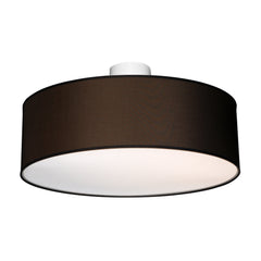 Yksinkertaisen tyylikäs Basic-kattoplafondi tuo pehmeää yleisvaloa. Kuvassa tummanruskea valaisin, halk. 45 cm.