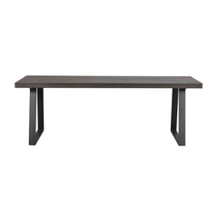 Savutammenvärinen Brooklyn -ruokapöytä 220 x 95 cm, U-mallisilla mustilla metallijaloilla.