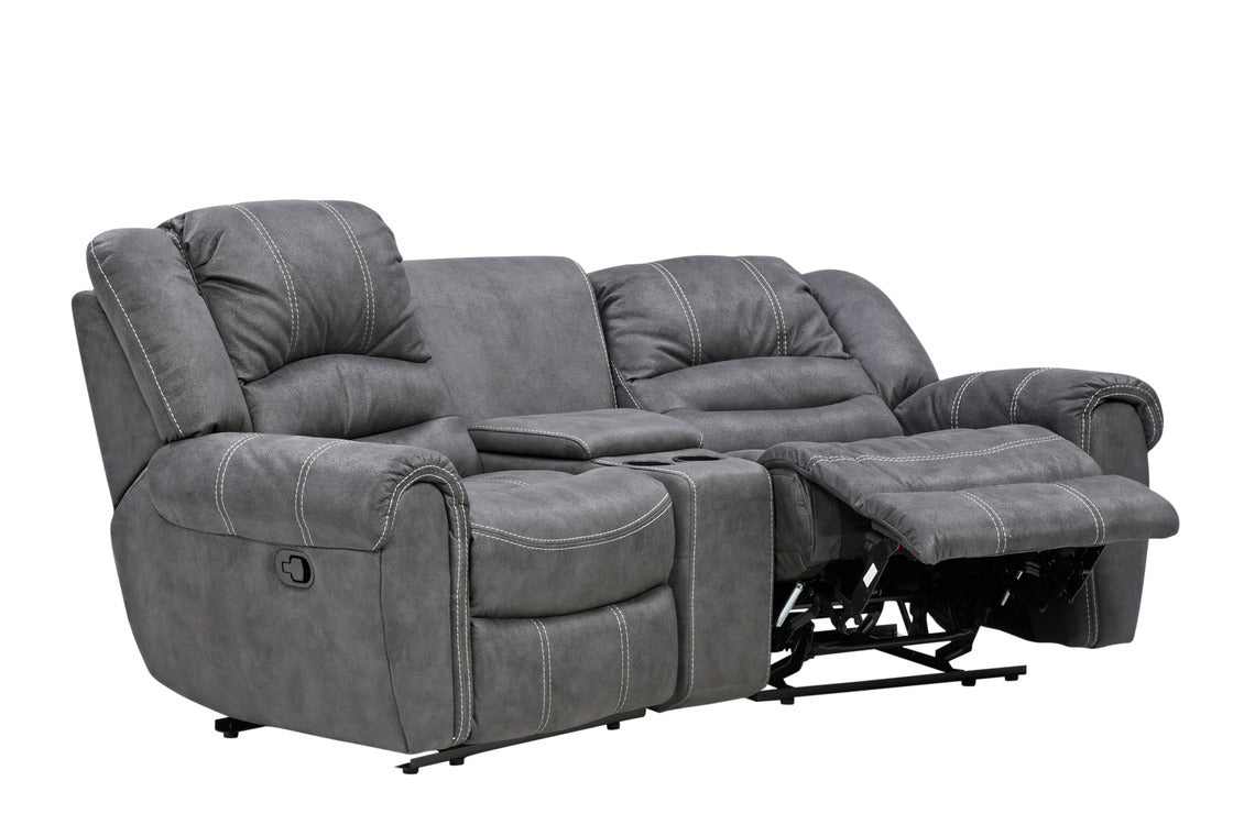 Cinema-sohvan päätyosissa on manuaalinen recliner mekanismi, jolla saat kallistettua selkänojaa ja nostettua jalkarahin ylös.