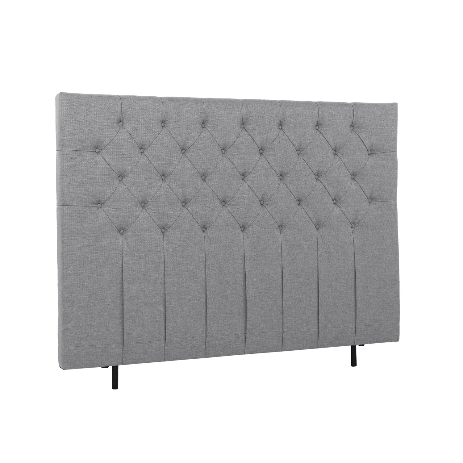 Napillinen 160 cm leveä Hilding Cross -sängynpääty korokejaloilla harmaana.