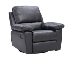 Denver-nojatuoli mustalla nahkaverhoilulla.