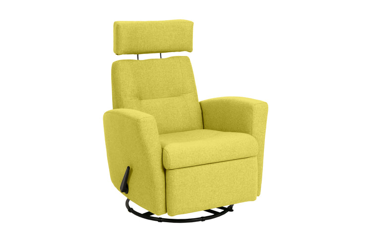Dexter Slim recliner -lepotuoli limen värisellä Stella 14 -kangasverhoilulla.