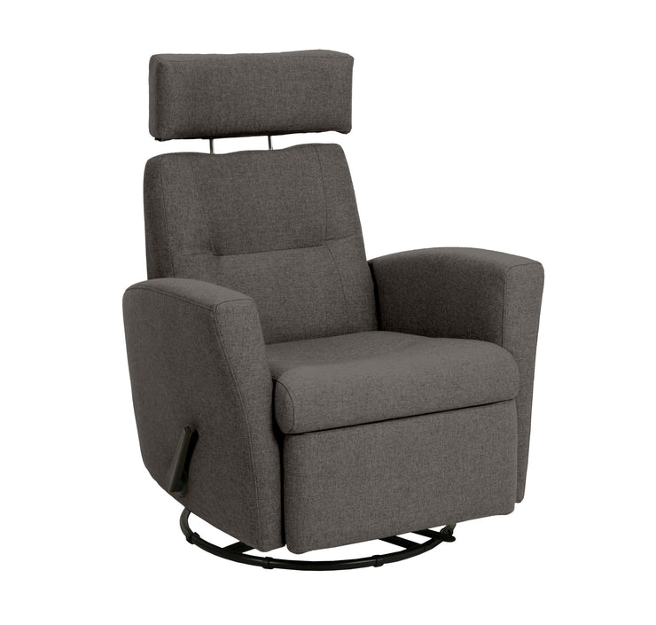 Dexter Slim recliner -lepotuoli grafiitin värisellä Stella 35 -kangasverhoilulla.