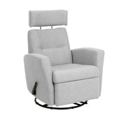 Dexter Slim recliner -lepotuoli vaaleanharmaalla Stella 39 -kangasverhoilulla.