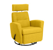 Dexter Slim recliner -lepotuoli keltaisella Stella 51 -kangasverhoilulla.