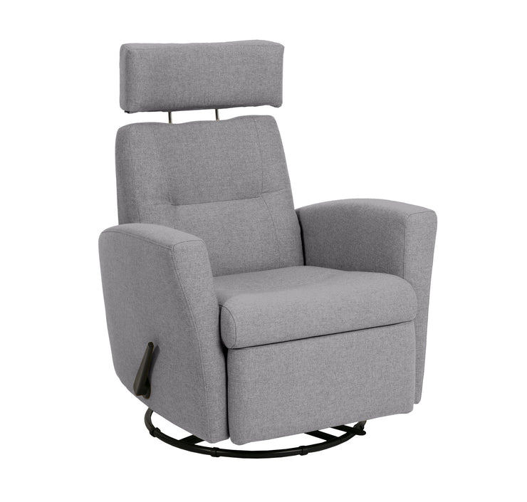Dexter Slim recliner -lepotuoli harmaalla Stella 69 -kangasverhoilulla.