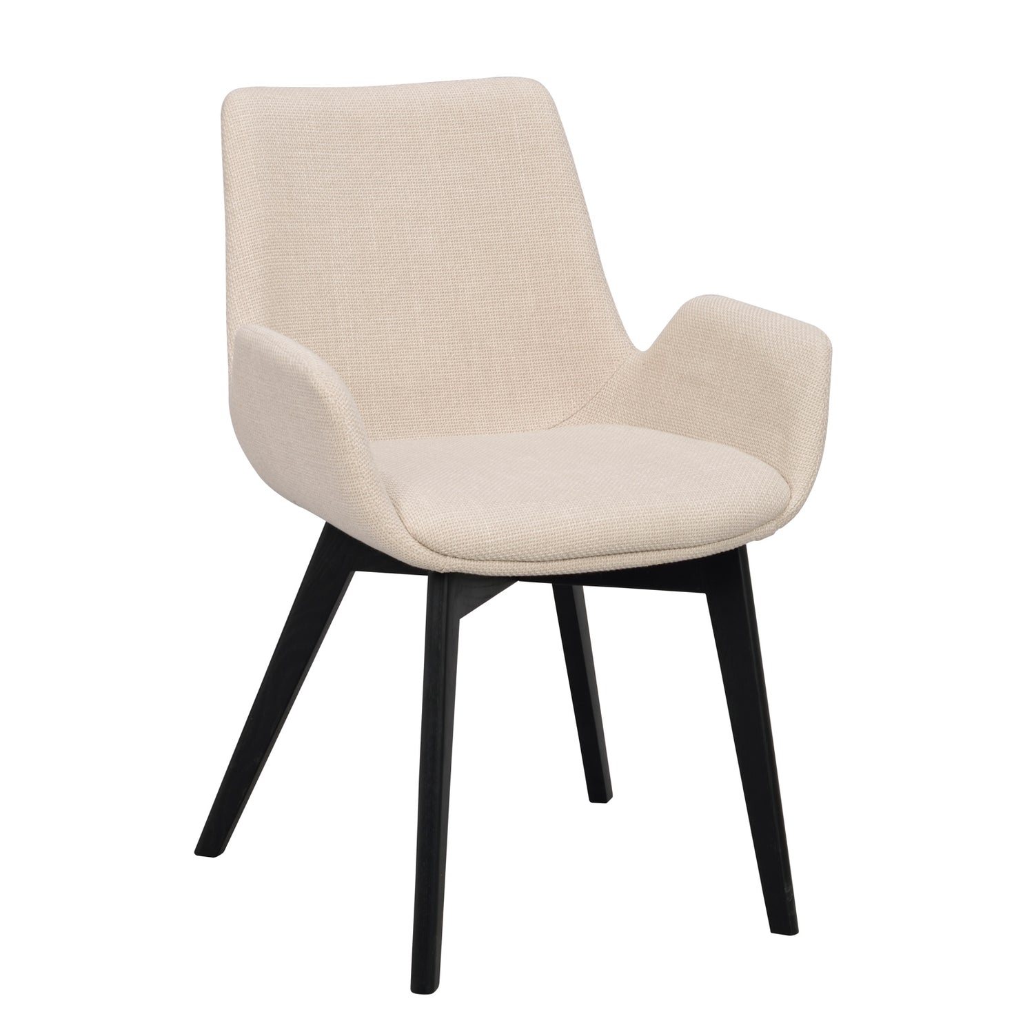 Drimsdale-tuoli beigellä verhoilulla ja mustilla jaloilla.