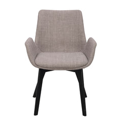 Drimsdale-tuoli harmaalla verhoilulla ja mustilla jaloilla.