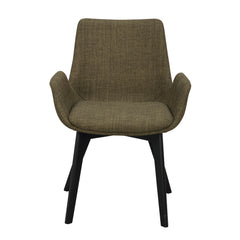 Drimsdale-tuoli vihreällä verhoilulla ja mustilla jaloilla.