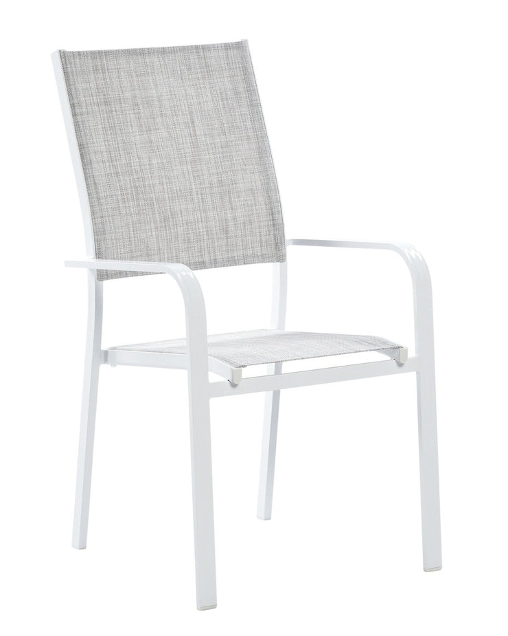 Valkoinen/harmaa Dyyni -pinottava tuoli.