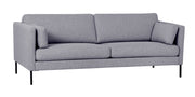 3,5 hengen Erin-sohva harmaalla Degas 83 -kangasverhoilulla ja mustilla metallijaloilla.