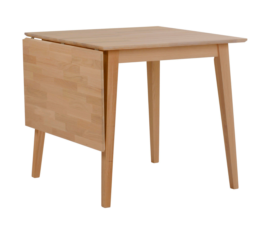 Tammen värinen Filippa-klaffipöytä koossa 80 x 80 cm.