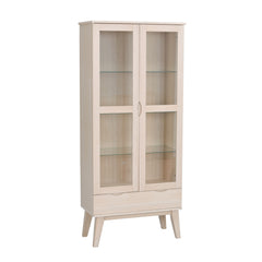 Filippa-vitriini valkotammenvärisenä.