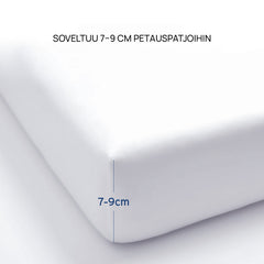 Heaven by Unico -petauspatjansuoja sopii 7-9 cm korkuisiin petauspatjoihin. Tuotepaketti sisältää vain sijauspatjansuojan, petauspatja myydään erikseen.