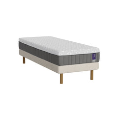 Valkoinen Heaven By Unico Fusion -runkopatjapaketti 80 x 200 cm. Pakettiin kuuluu tukeva Suomessa valmistettu Lounge-vuoderunko, 80 x 200 cm Fusion Nano Cool™ memory foam patja sekä pyöreät tammen väriset jalat.