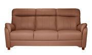 Isabella on ryhdikäs sohva, jossa on panostettu erityisesti istuttavuuteen. Kuvan sohvan verhoiluna on Merone-nahka värissä 3017 konjakinruskea. Sivut ja taustat ovat keinonahkaa.
