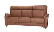 Isabella on ryhdikäs sohva, jossa on panostettu erityisesti istuttavuuteen. Kuvan sohvan verhoiluna on Merone-nahka värissä 3017 konjakinruskea. Sivut ja taustat ovat keinonahkaa.