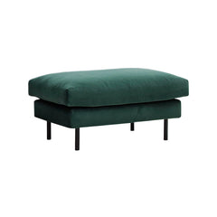 Jasmin-rahi tummanvihreällä Aqua Clean Bellagio 82 -kankaalla ja mustilla 17 cm korkeilla tolppajaloilla.