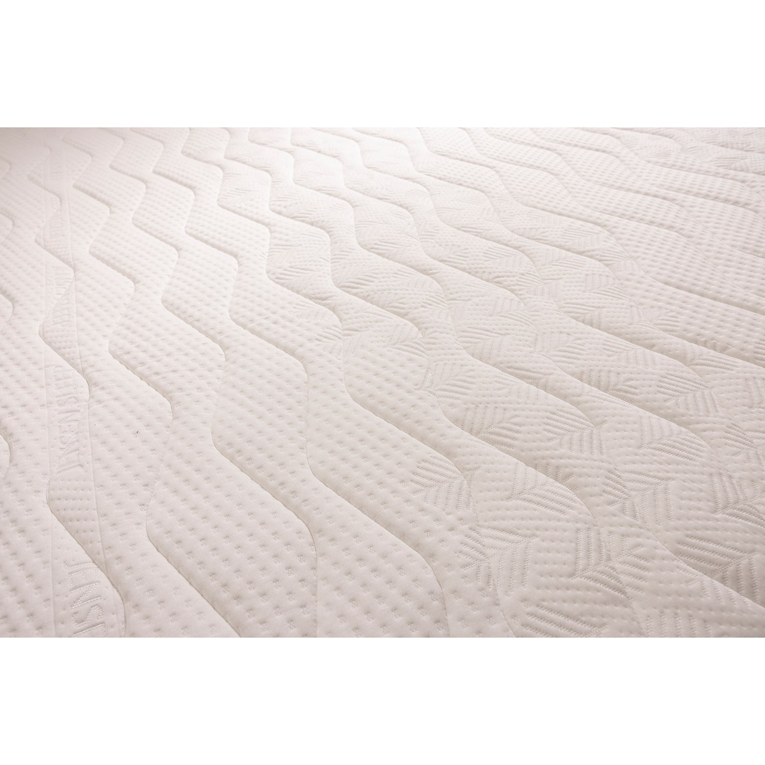 Lähikuvassa Jensen Sleep 1 -sijauspatjan päällisen pintaa. Sijauspatja on suunniteltu käytettäväksi Jensen-patjojen kanssa.