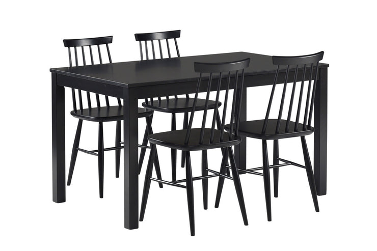 Musta Kaisla-pöytä ja Ahven-tuolit
