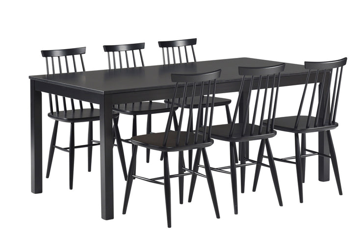 Musta Kaisla-pöytä ja Ahven-tuolit