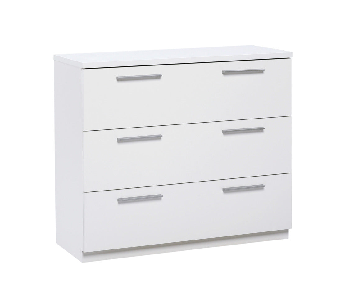 90 cm leveä Karo-lipasto kokonaan valkoisena.