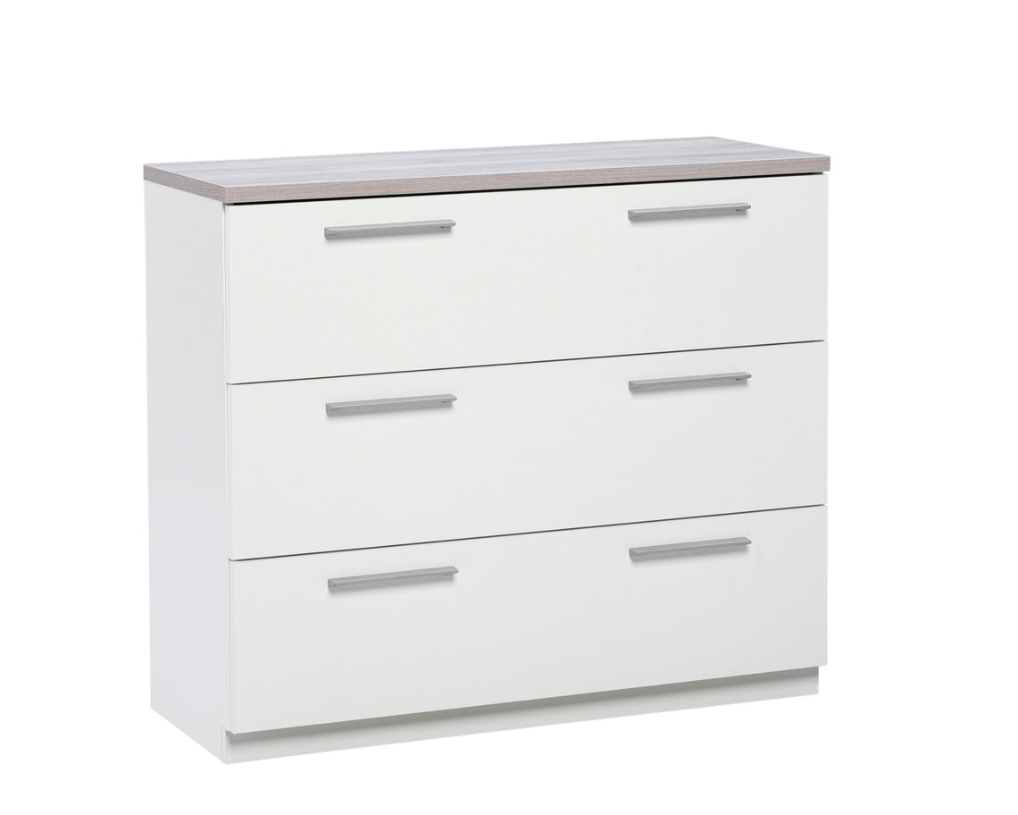 90 cm leveä Karo-lipasto harmaalla kannella.