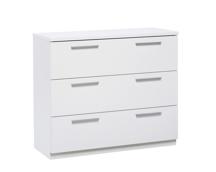 90 cm leveä Karo-lipasto kokonaan valkoisena.