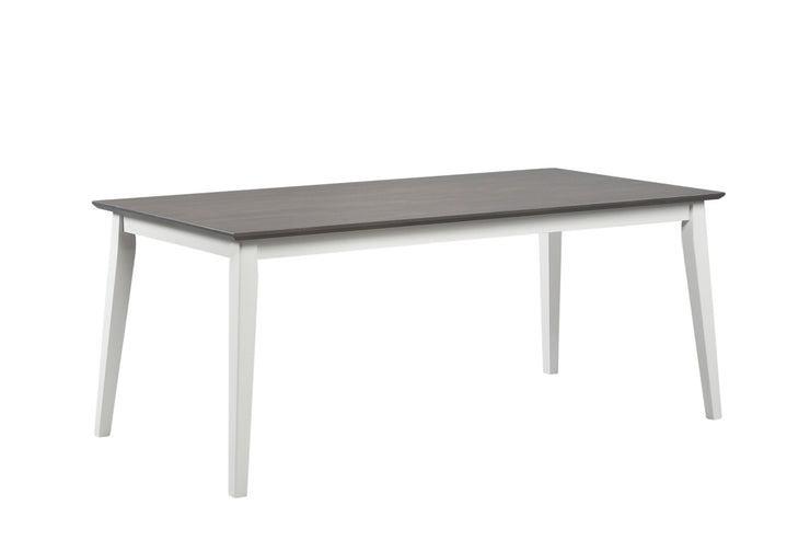 Kuuden hengen Koivu-ruokapöytä 180 x 95 cm, väri valkoinen/harmaa