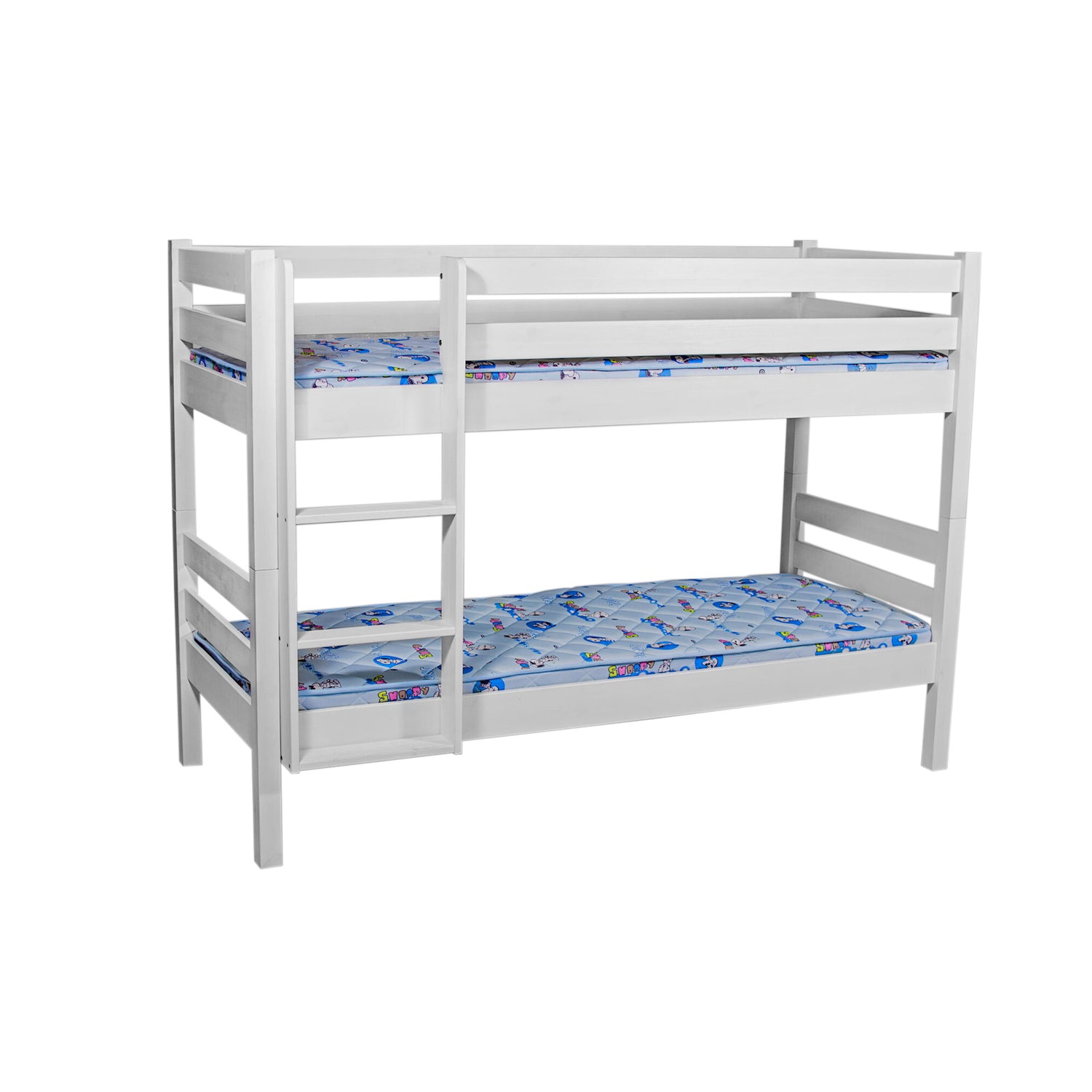 Lotta-kerrossänky, petsattu valkokuultoinen. Kuvan vuoteissa on erikseen myytävät patjat.