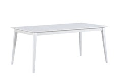  Kokonaan valkoinen Laine-ruokapöytä koossa 170 x 90 cm.