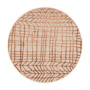 Pyöreän Lastu-maton laadukkaaseen, kudottuun villapohjaan on yhdistetty pehmeä, silkinhohtoinen viskoosinukka. Kuvassa pronssin värinen matto.