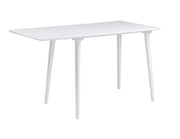 Valkoinen Lotta-klaffipöytä koossa 120 x 80 cm ja 40 cm klaffiosalla.