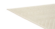 Matilda-maton pinnassa leikittelevät erilaiset sidokset, jotka antavat matolle kauniin kolmiulotteisen ilmeen. Kuvassa valkoinen matto.