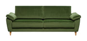 Monika 3-istuttava sohva Luxor 86 -kangasverhoilulla ja puujaloilla.