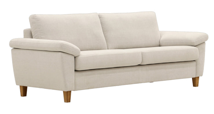 Monika 3-istuttava sohva luonnonvalkoisella Yedi 232 -kangasverhoilulla.