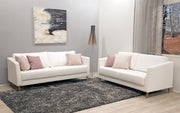 Monika 2 hengen sohva valkoisella Natural Soft 000 -nahkaverhoilulla