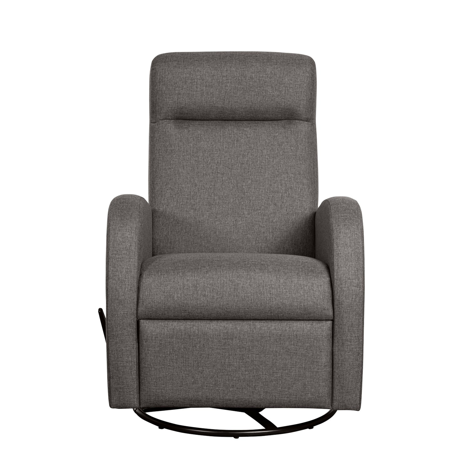 Nauvo 3 -recliner-tuoli tummanharmaalla Suma 7 -verhoilukankaalla. Nauvo 3 -mekanismituoli on malliltaan siro ja kapea recliner, jonka toimintoja säädetään kuvassa näkyvästä muovisesta kahvasta.