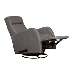 Nauvo 3 -recliner-tuoli tummanharmaalla Suma 7 -verhoilukankaalla. Lepotuolissa on mm. selkänojan kallistusmekanismi ja nouseva jalkarahi.