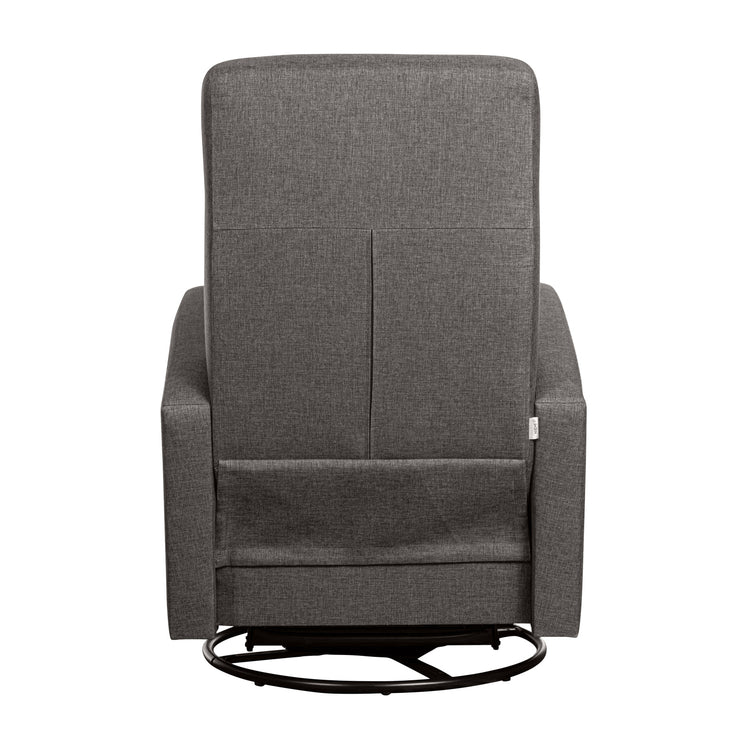 Nauvo 3 -recliner-tuoli tummanharmaalla Suma 7 -verhoilukankaalla. Nauvo 3 -mekanismituoli on malliltaan siro ja kapea recliner mm. pyörintä- ja keinuntamekanismeilla.