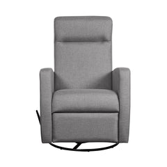 Nauvo 4 -recliner-tuoli tummanharmaalla Suma 7 -verhoilukankaalla. Nauvo 4 -mekanismituoli on malliltaan siro ja kapea recliner, jonka toimintoja säädetään kuvassa näkyvästä muovisesta kahvasta.