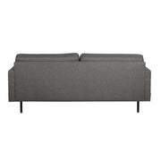 Nauvo-sohva tummanharmaalla Suma 7 -kangasverhoilulla ja mustilla metallijaloilla.