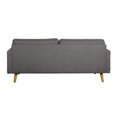Nauvo-sohva tummanharmaalla Suma 7 -kangasverhoilulla ja luonnonvärisillä puujaloilla.