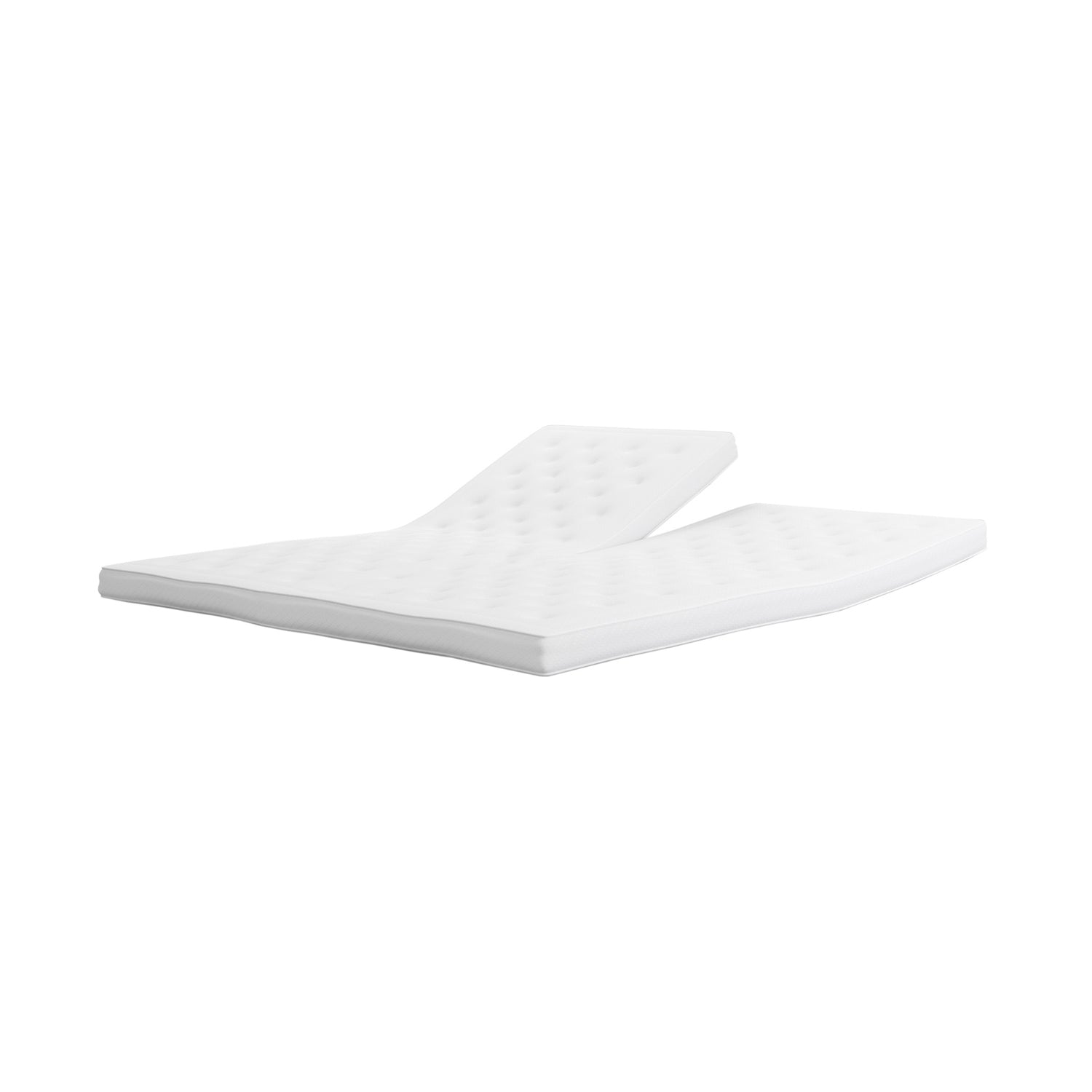 Jensen Optima Split-sijauspatjan korkeus on 10 cm ja sen yläosa on jaettu keskeltä säädettävää parivuodetta varten.