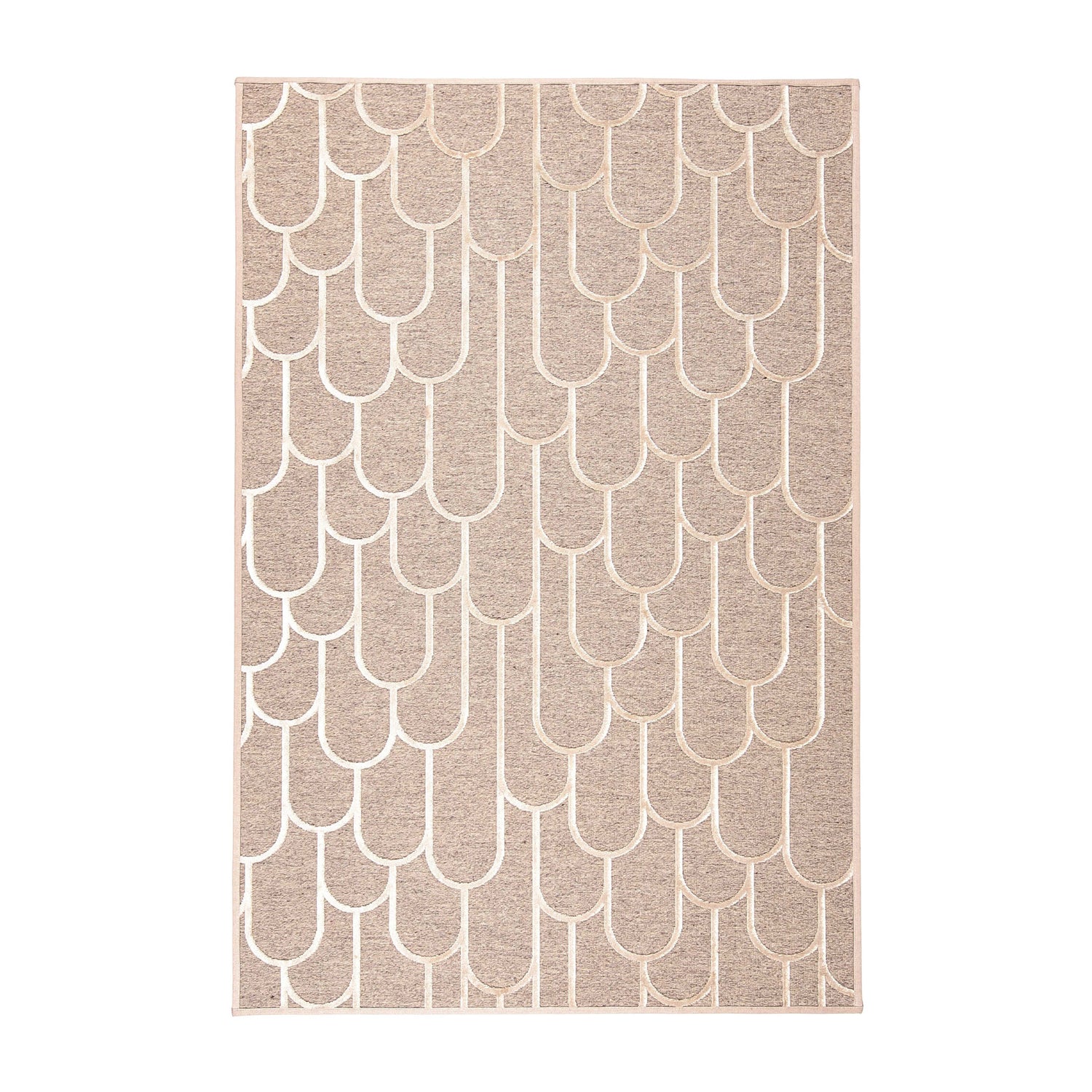 Paanu-matto beigen värisellä kuvioinnilla.